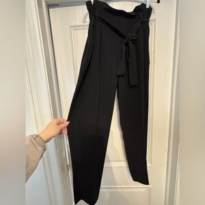 RACHEL Rachel Roy Women's Paper Bag Tapered Pants with Belt in Black, EUC